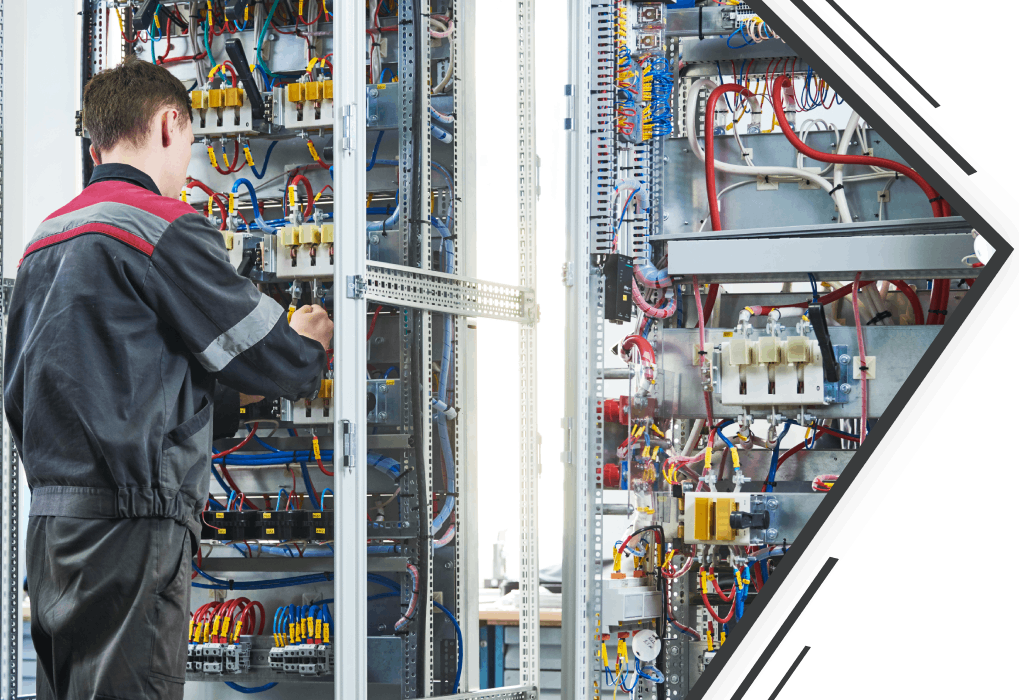 Electrician performing work